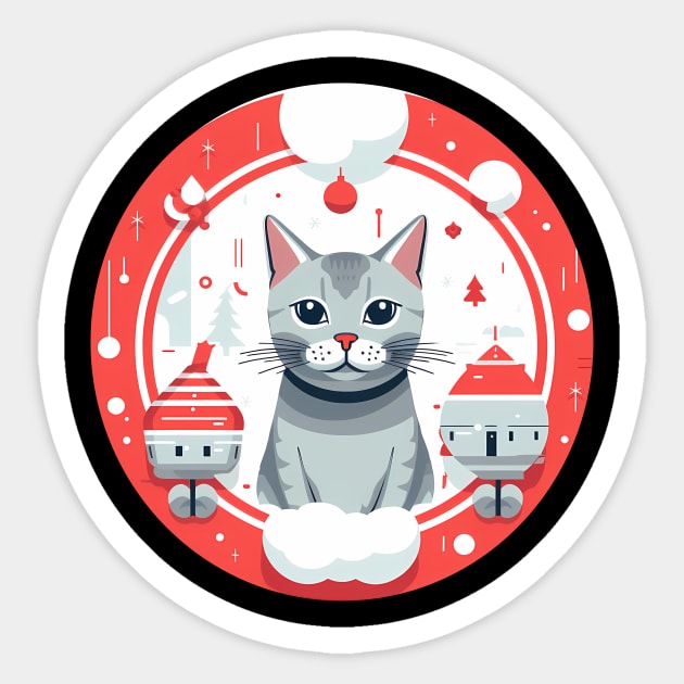 Egyptian Mau Cat Xmas, Love Cats Sticker by logiamerch